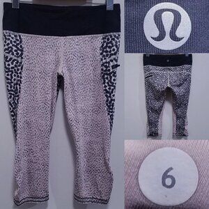 Lululemon Pace Rival Crop 6 Small Woman's Ace Spot Grain Leggings Dash Dottie